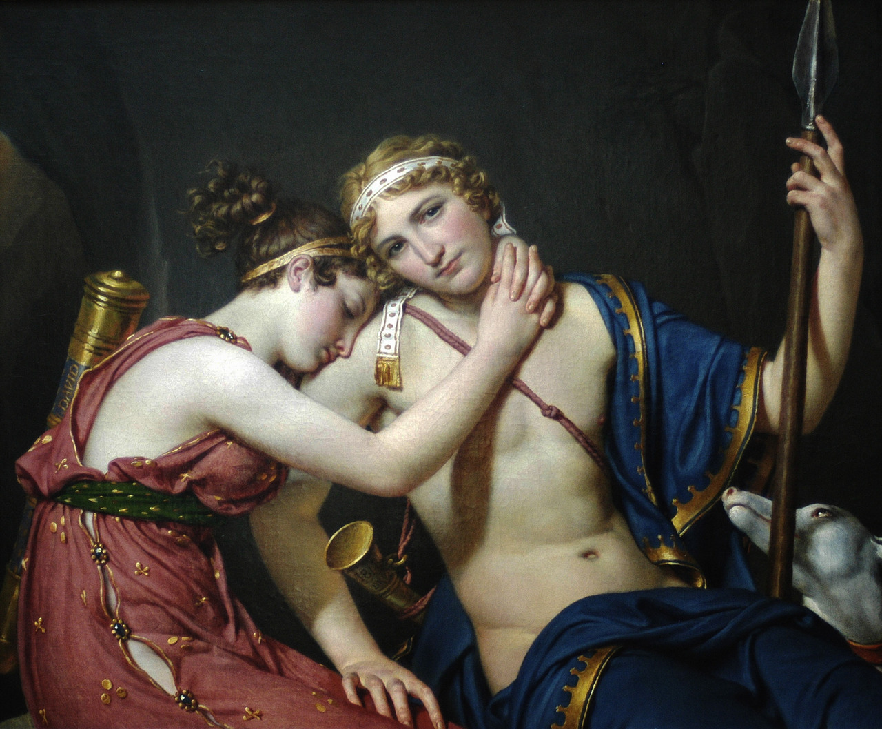 "The Farewell of Telemachus and Eucharis" by Jacques-Louis David  French, 1818  Oil on canvas 34 1/2 x 40 1/2 in. 
