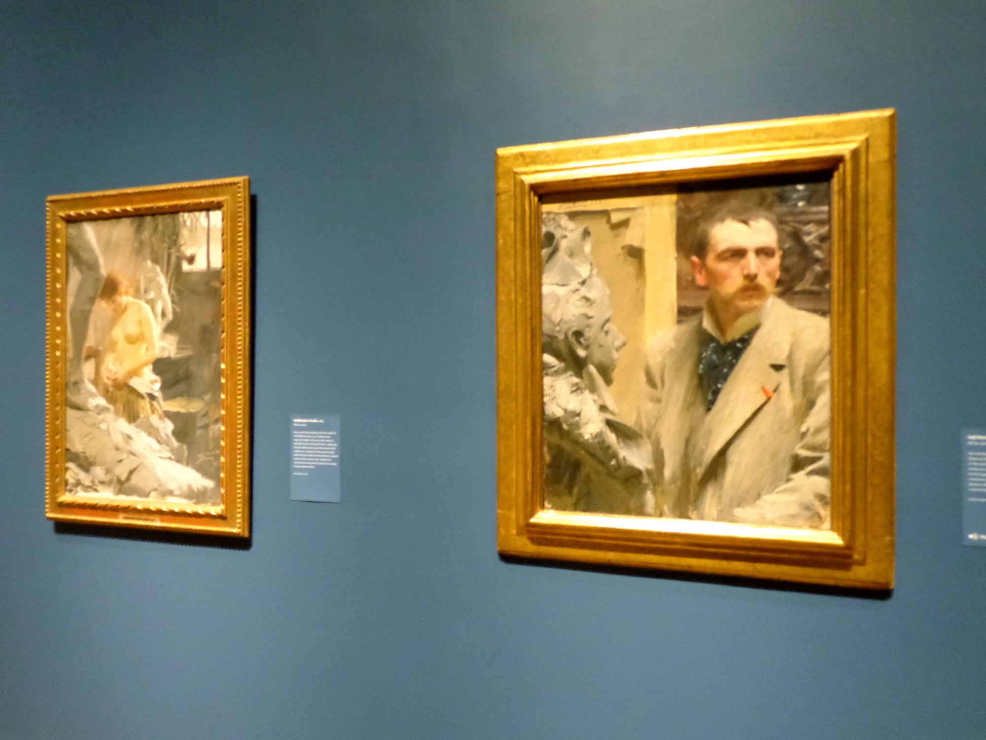 Left: In Wikstrom's Studio, 1889 Right: Self-Portrait, 1889