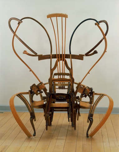 "Throne For The Greatest Rapper Of All Time," 2005  Found Wood Furniture, 96”h 69”w 48”d