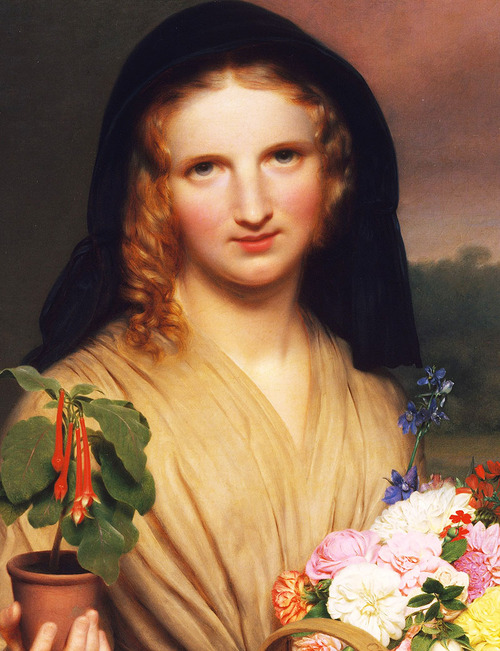 Charles Cromwell Ingham. Detail from "The Flower Girl," 1846. Image via Jaded Mandarin.