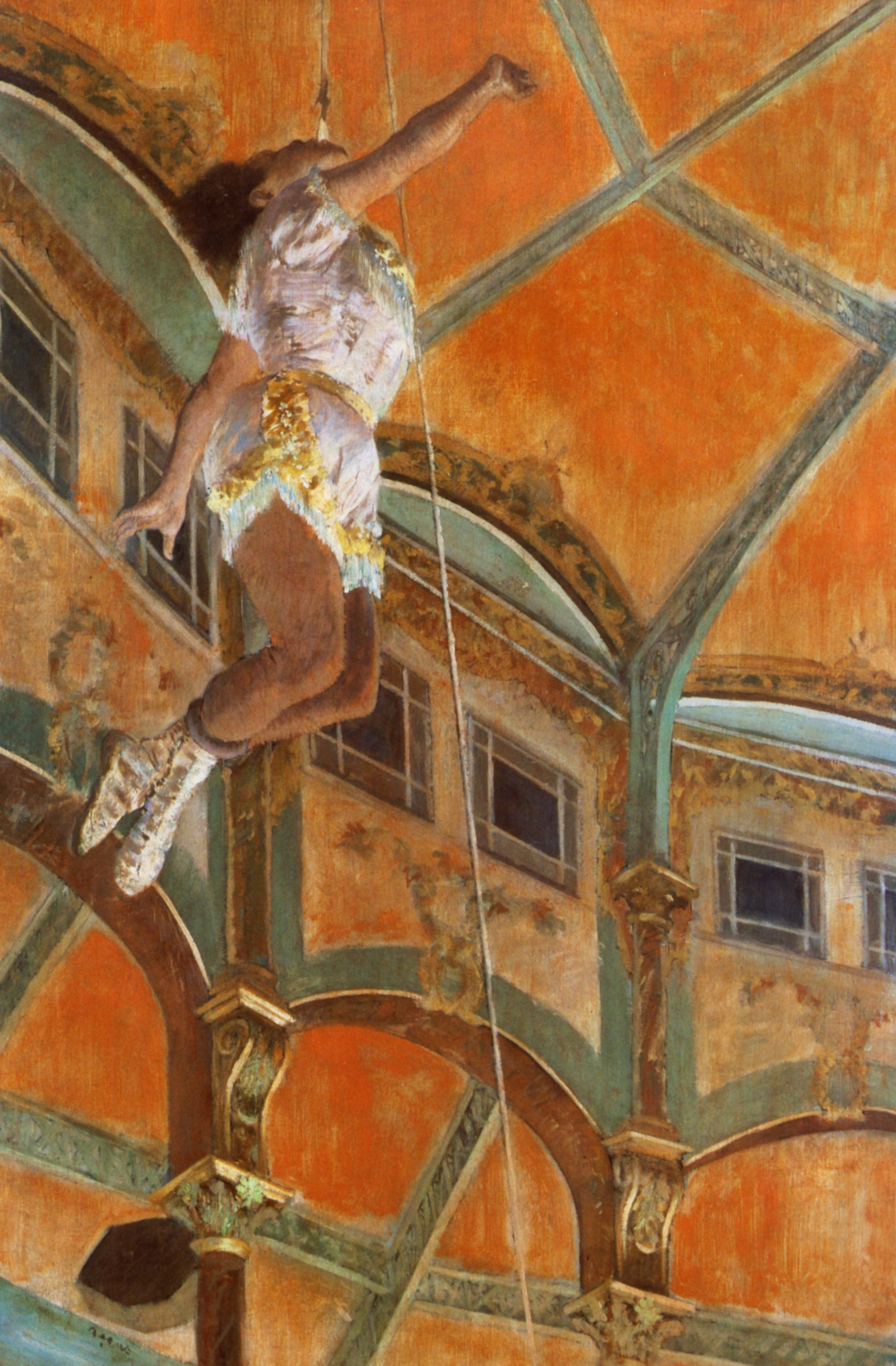 Degas' "Miss La La at the Cirque Fernando" via Wikipaintings.